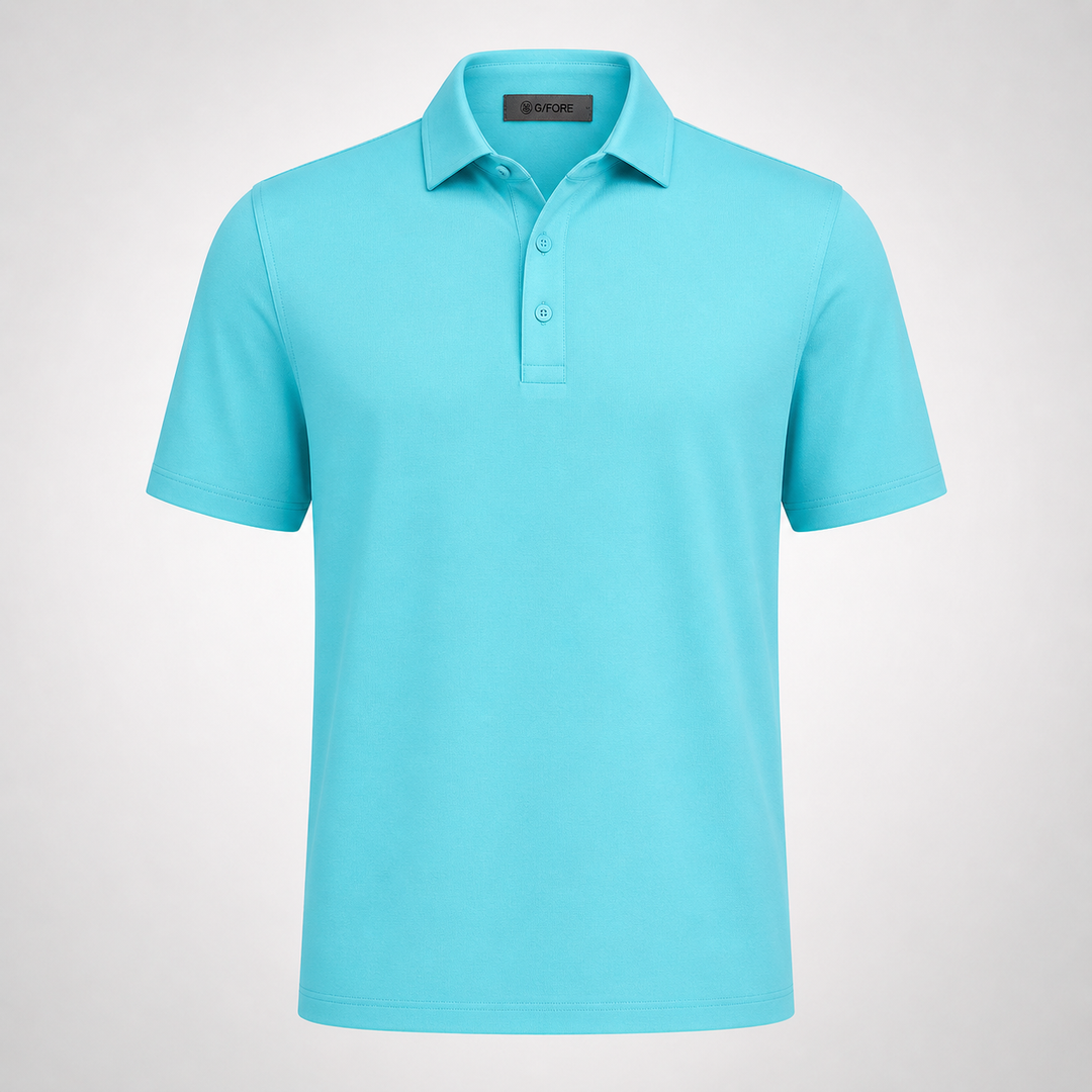 G/FORE MEN'S RIB GUSSET TECH PIQUÉ MODERN SPREAD COLLAR POLO - SARDINIA