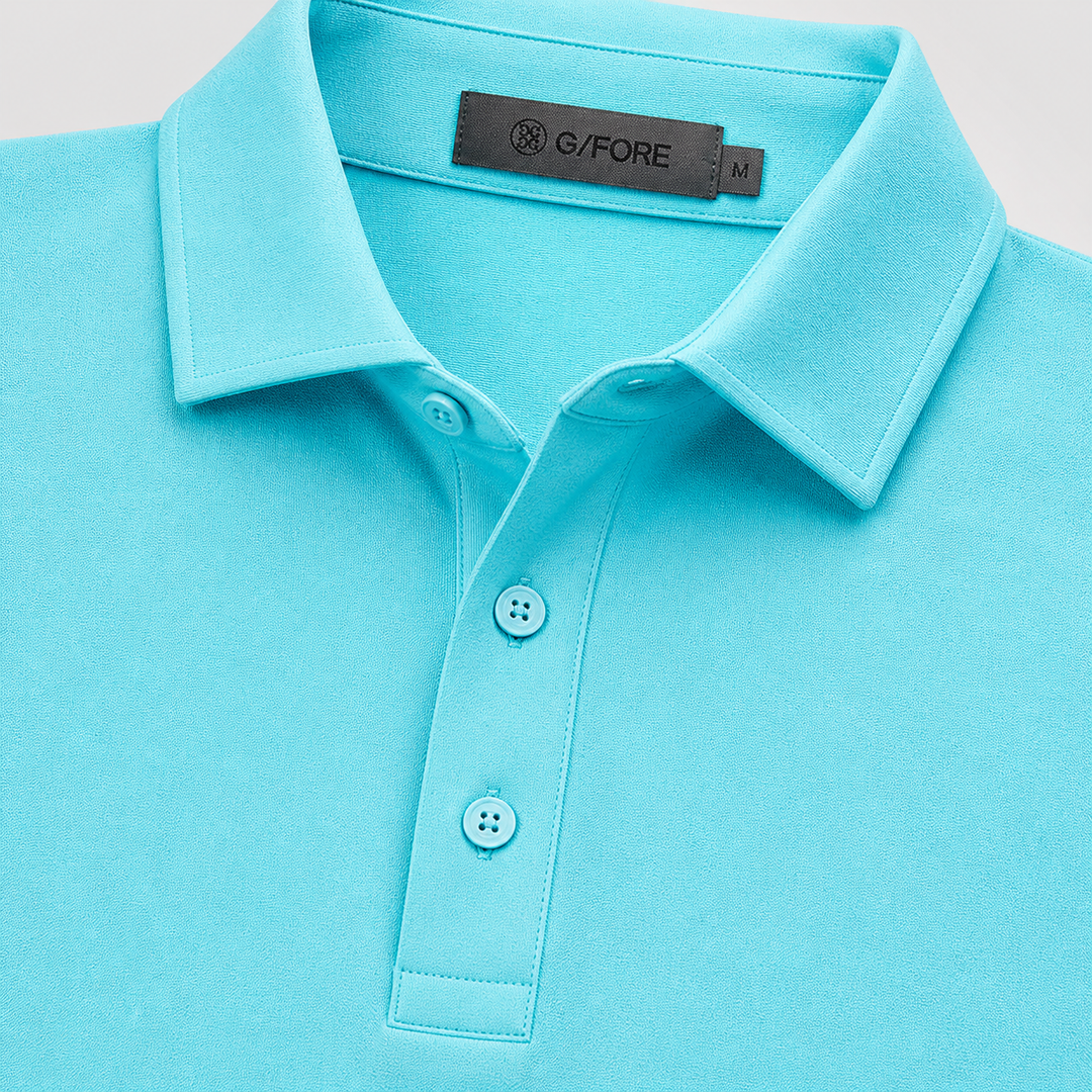 G/FORE MEN'S RIB GUSSET TECH PIQUÉ MODERN SPREAD COLLAR POLO - SARDINIA