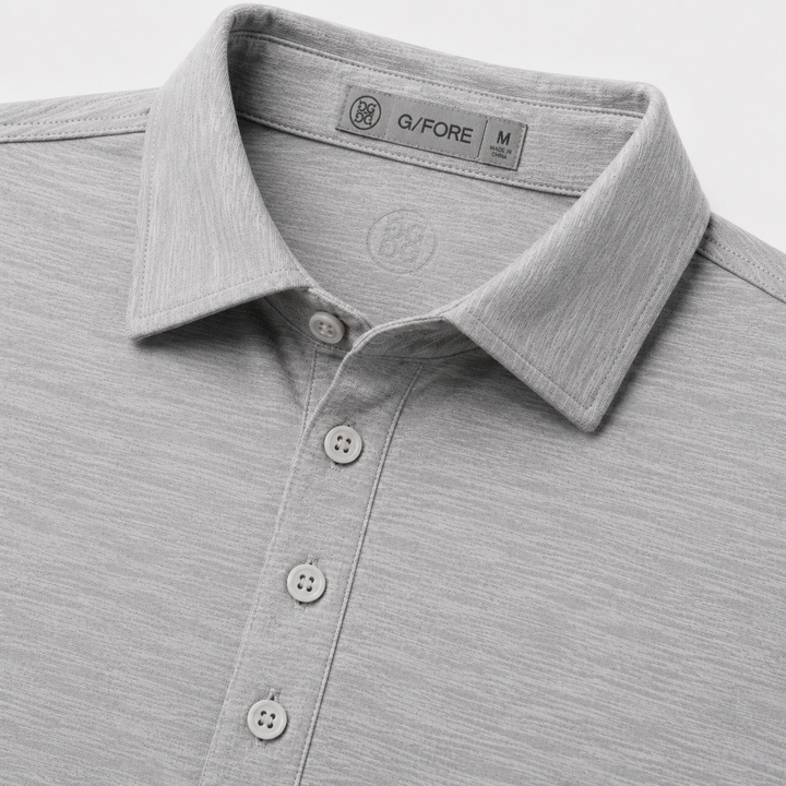 G/FORE MEN'S LTD EDITION MÉLANGE ICE NYLON POLO - LIGHT HEATHER GREY