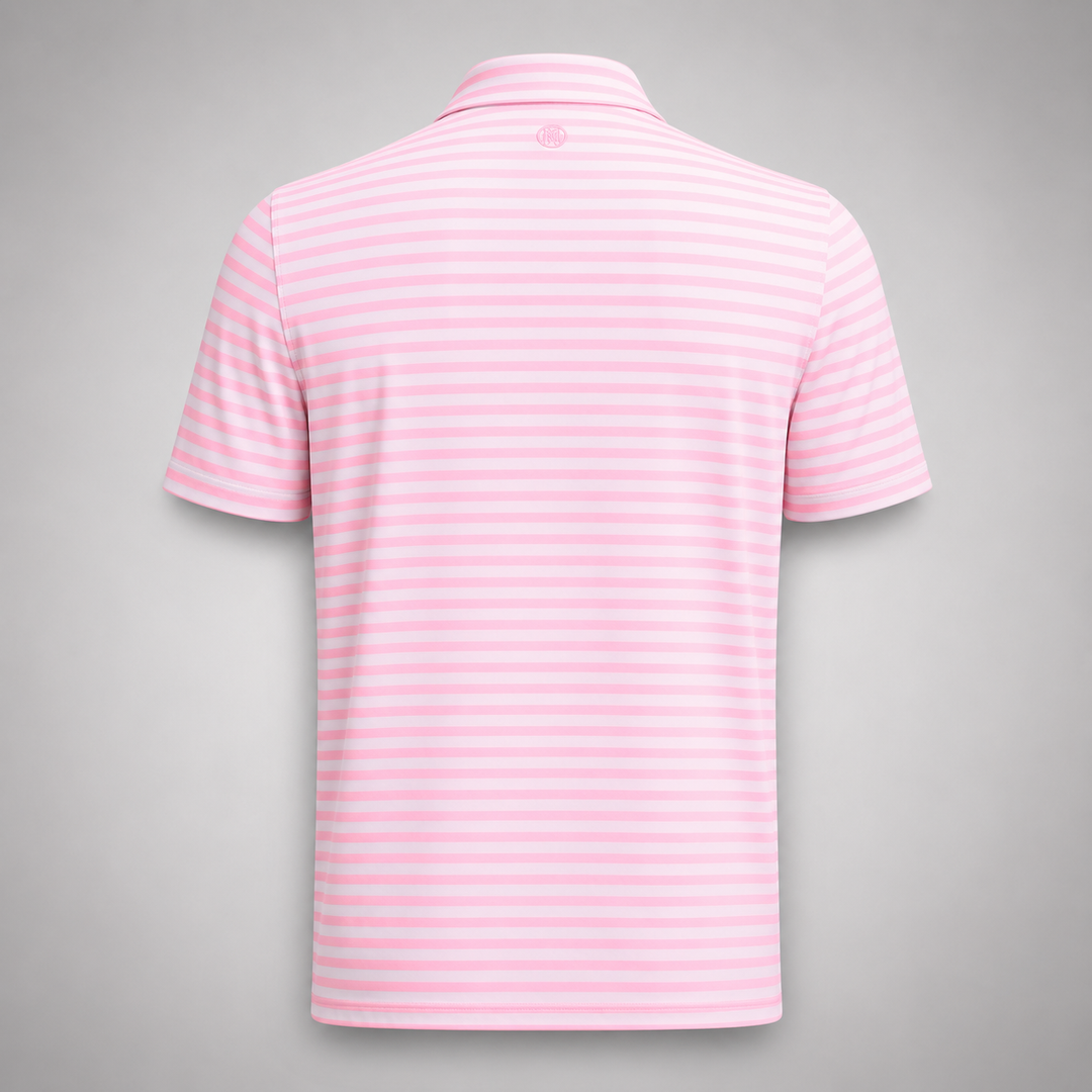 G/FORE MEN'S LTD EDITION STRIPE PERFORMANCE TECH JERSEY POLO - CANDY