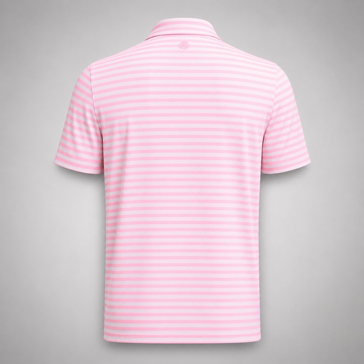G/FORE MEN'S LTD EDITION STRIPE PERFORMANCE TECH JERSEY POLO - CANDY
