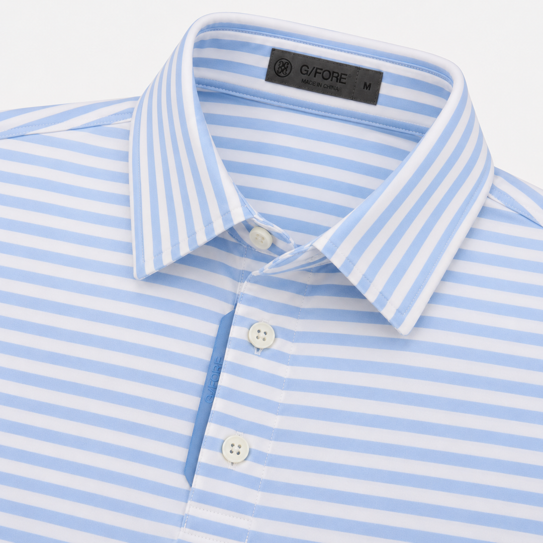 G/FORE MEN'S LTD EDITION FEEDER STRIPE TECH PIQUÉ POLO - BAJA