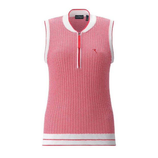 Chervo Women's NERISSA Cotton Half-Zip Knit Vest - CORAL RED