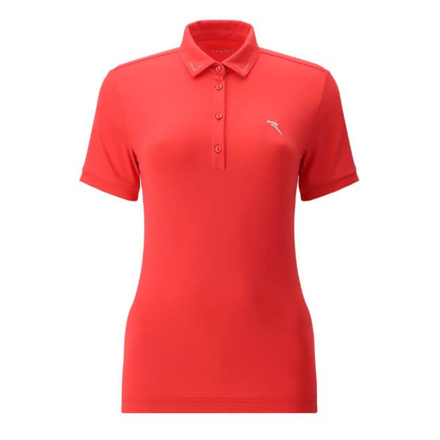 Chervo Women's ANTRACITE Short Sleeve Lightweight Polo - CORAL RED