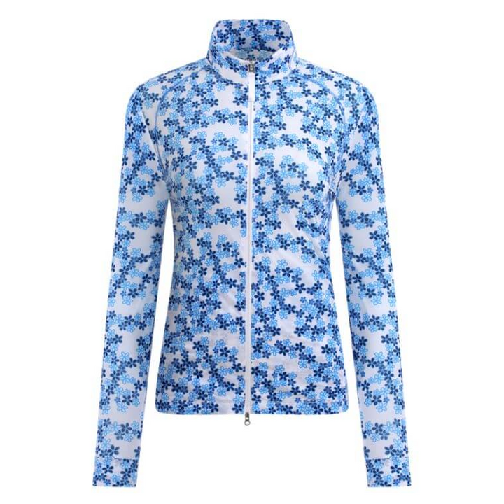 Chervo Women's PADRONA Full-Zip Longsleeve - WHITE / FLORAL BLUE