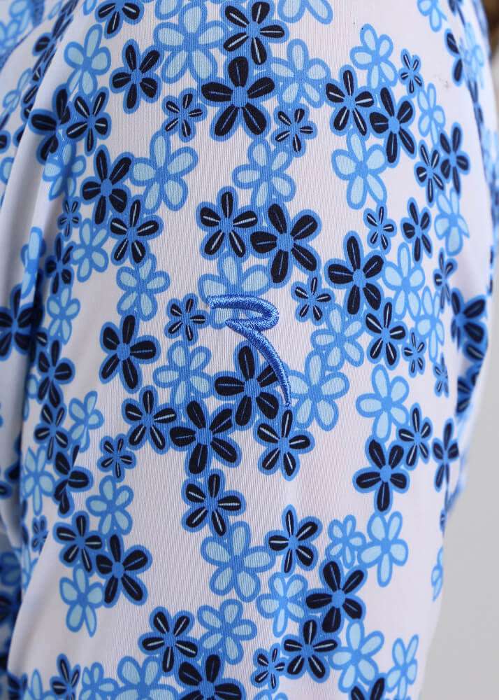 Chervo Women's PADRONA Full-Zip Longsleeve - WHITE / FLORAL BLUE