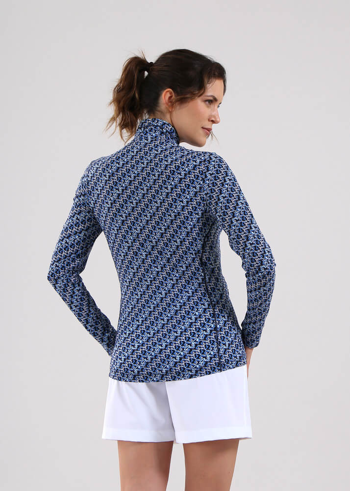 Chervo Women's PADRONA Full-Zip Longsleeve - NAVY SCRIBBLE
