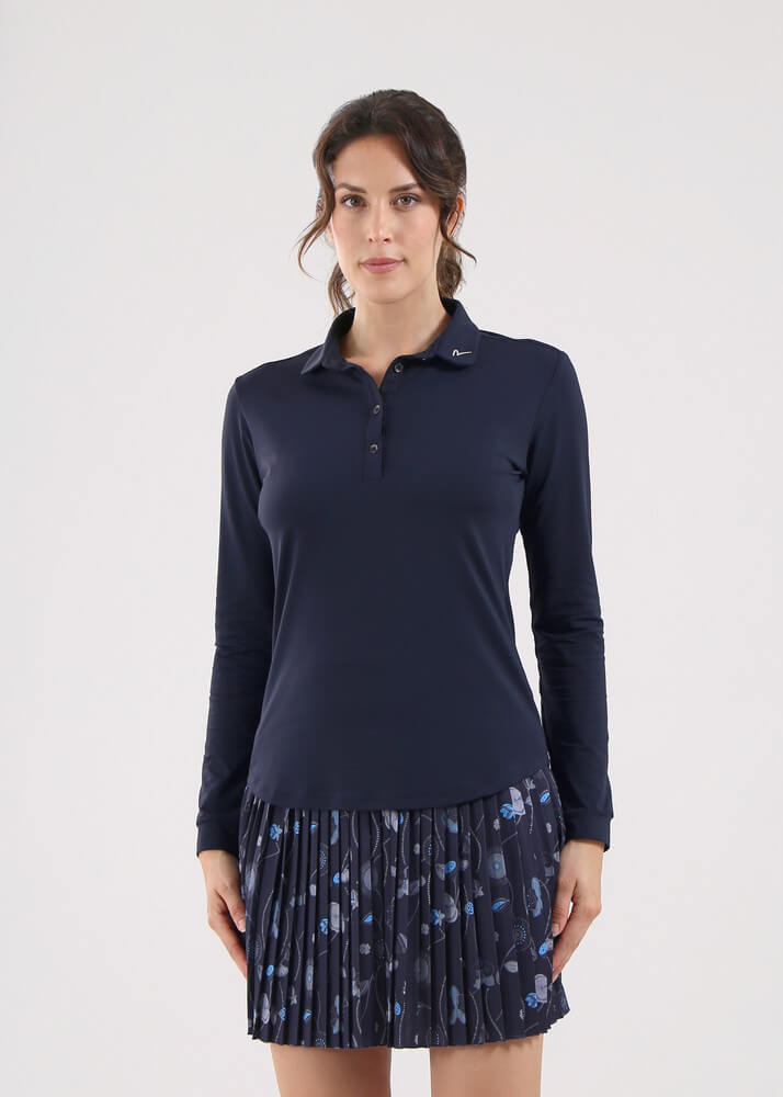 Chervo Women's ANNUARIO Long-Sleeve Polo - NAVY