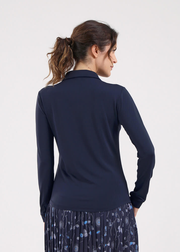 Chervo Women's ANNUARIO Long-Sleeve Polo - NAVY