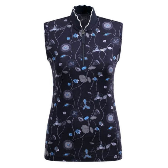 Chervo Women's ATTRACTIVE Sleeveless Polo - NAVY