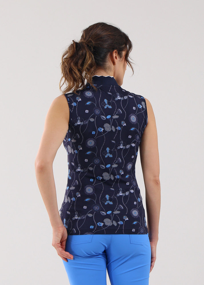 Chervo Women's ATTRACTIVE Sleeveless Polo - NAVY