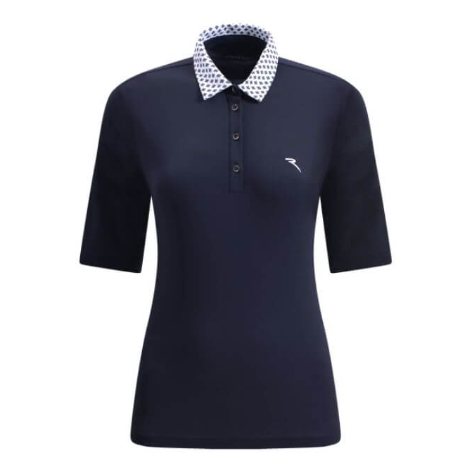 Chervo Women's ALLUME 3/4 Sleeve Pique Polo - NAVY