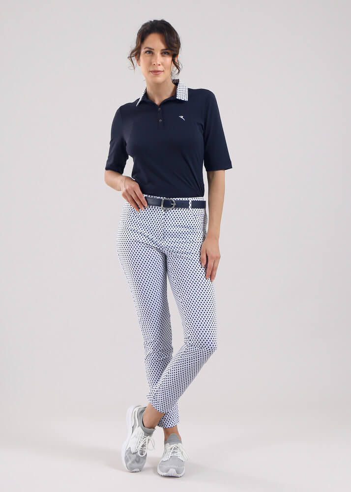 Chervo Women's ALLUME 3/4 Sleeve Pique Polo - NAVY