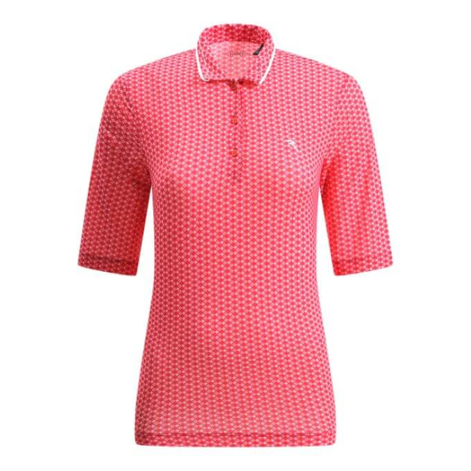 Chervo Women's AGADIR 3/4 Sleeve Print Polo - RED