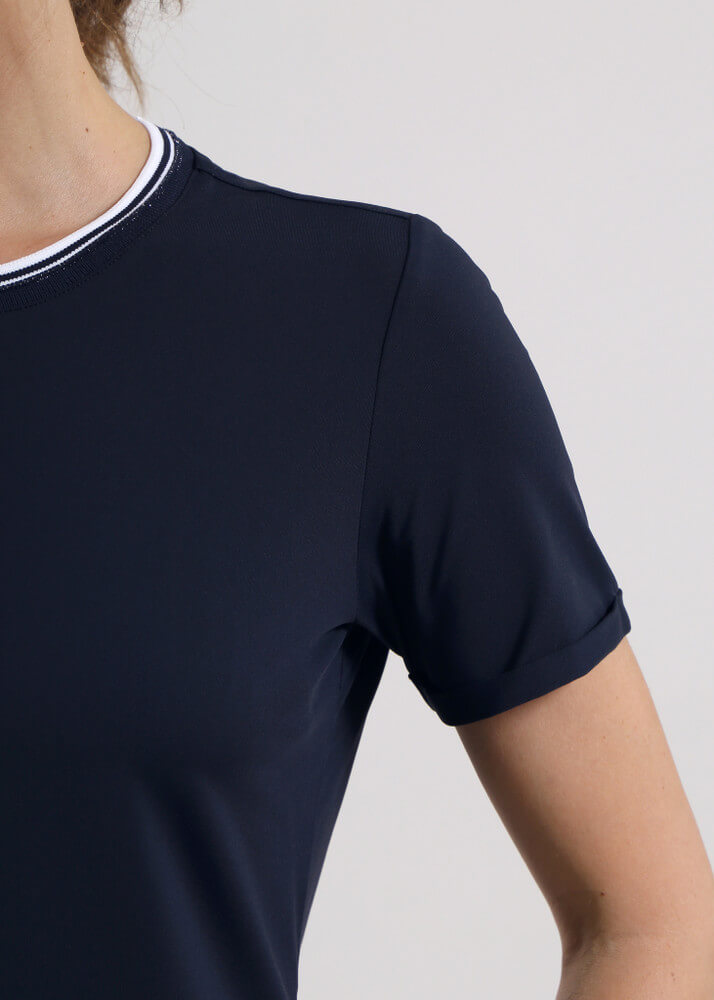 Chervo Women's LIDIA Short Sleeve Sun Block T-Shirt - NAVY