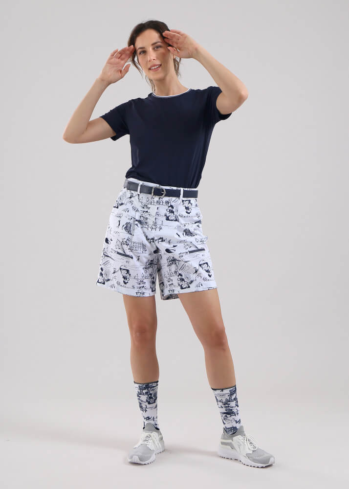 Chervo Women's LIDIA Short Sleeve Sun Block T-Shirt - NAVY