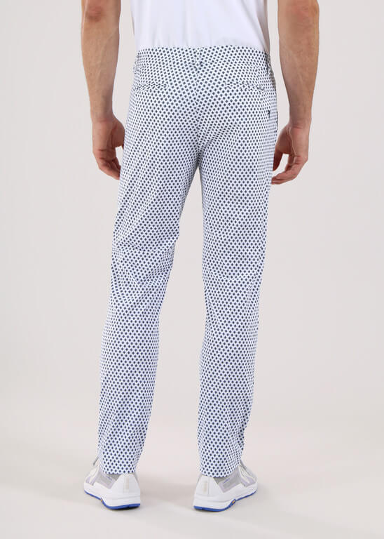Chervò Men's SERENO 4-Way Stretch Print Pant - WHITE / CROSS