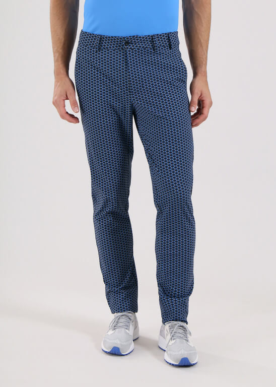 Chervò Men's SERENO 4-Way Stretch Print Pant - NAVY / BOX