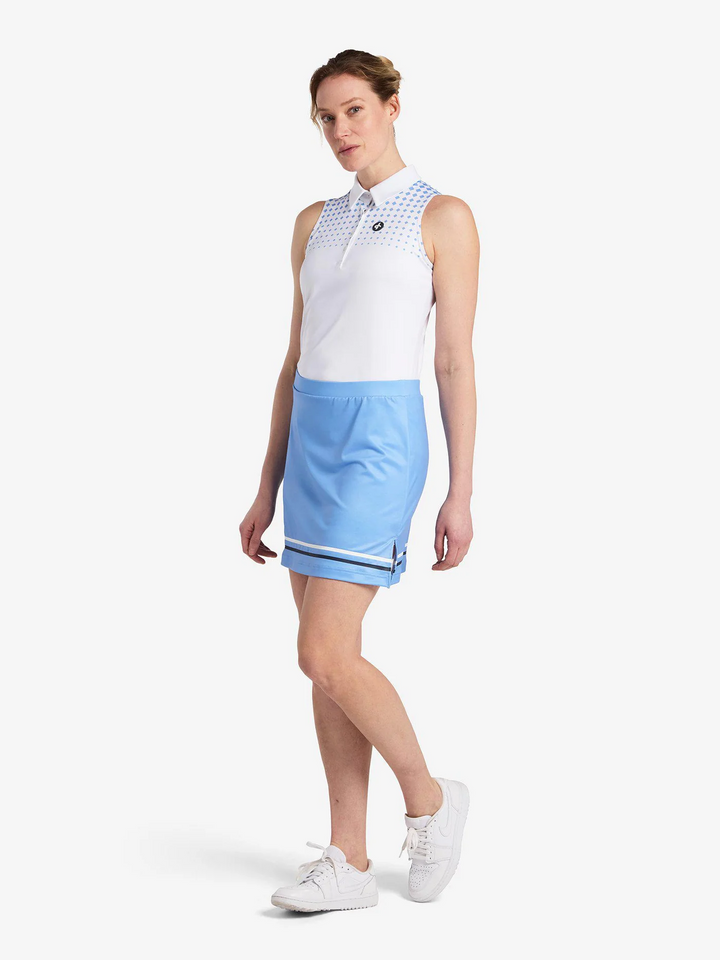 Cross Women's FADE Sleeveless Polo - WHITE / BEL AIR BLUE