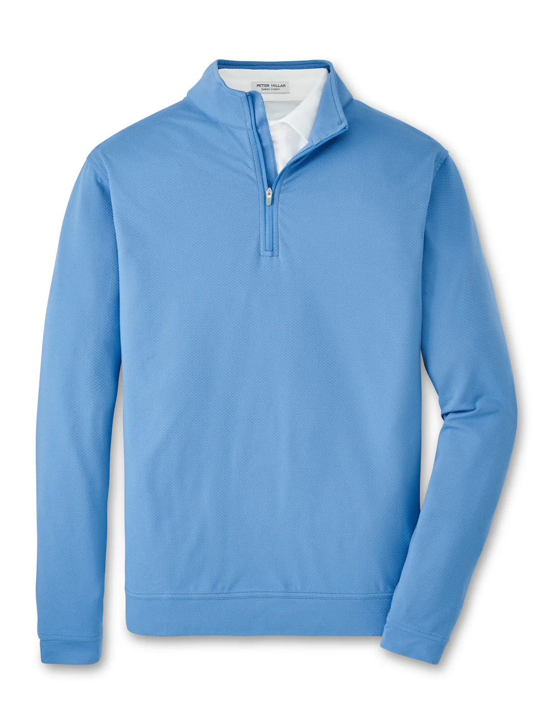 Peter Millar Mens Perth Cross-Hatch Performance Quarter-Zip - EVENING TIDE