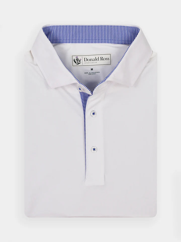 Donald Ross Mens Classic Fit SALEM Polo - WHITE