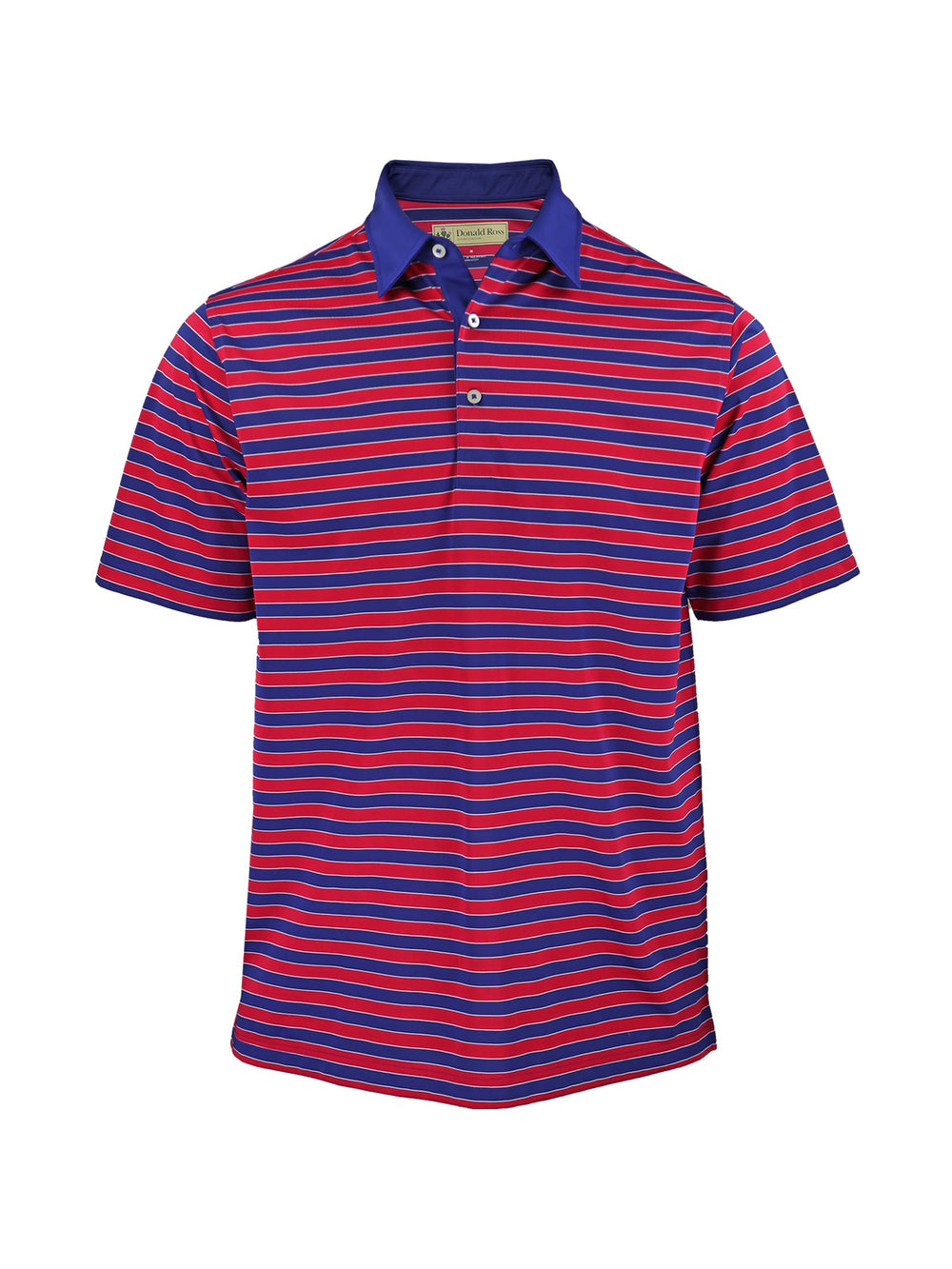 Donald Ross Mens Bold Regimental Stripe Jersey Polo - NAVY - Golf Anything Canada