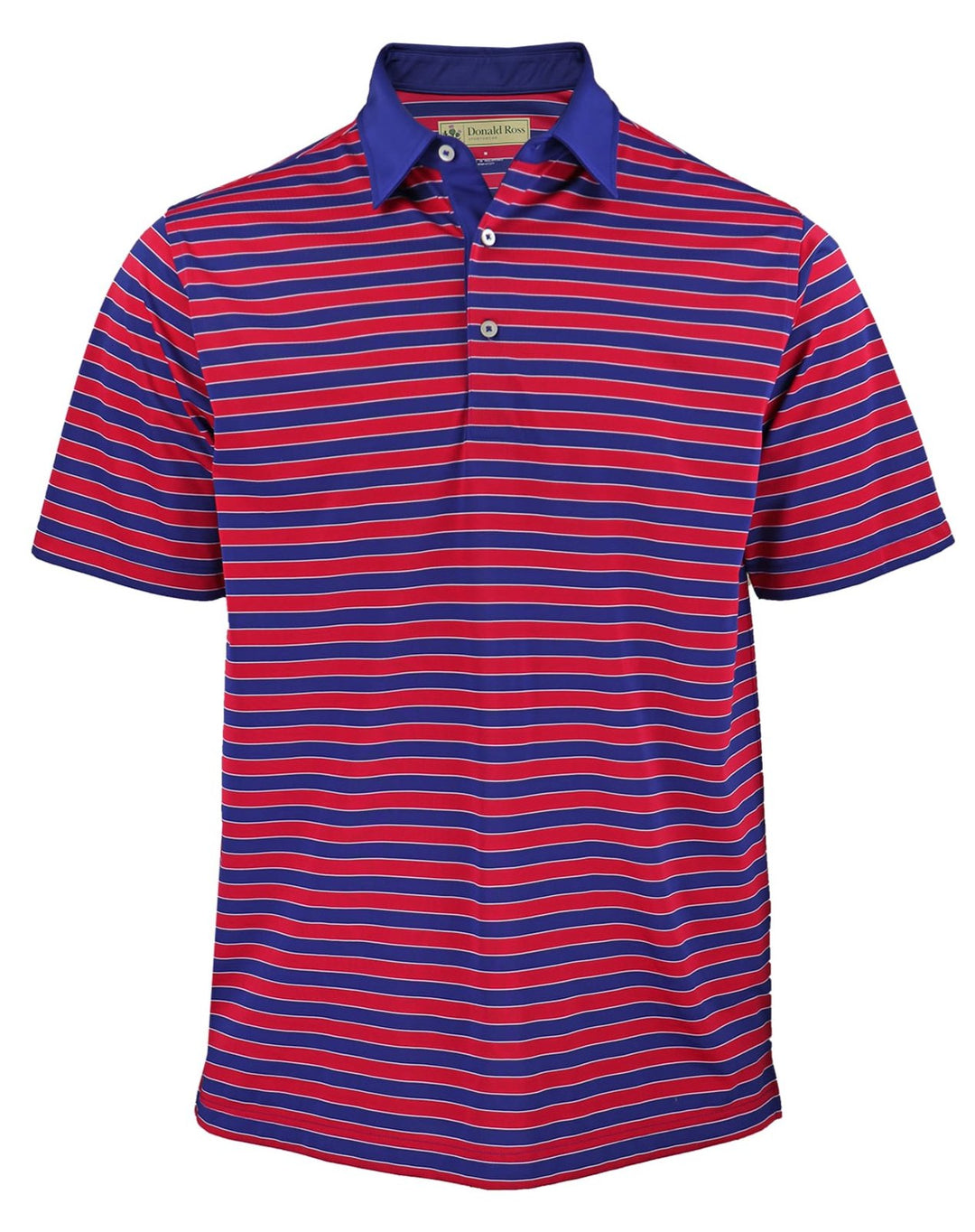 Donald Ross Mens Bold Regimental Stripe Jersey Polo - NAVY - Golf Anything Canada