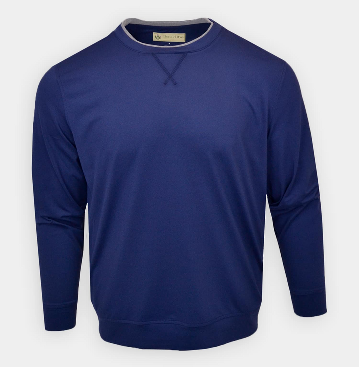 Donald Ross Mens Classic Fit Super Golf Performance Fleece Pullover  - NAVY