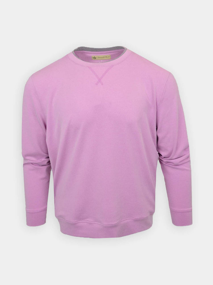 Donald Ross Mens Classic Fit Year Rounder Crewneck - HEATHER MULBERRY