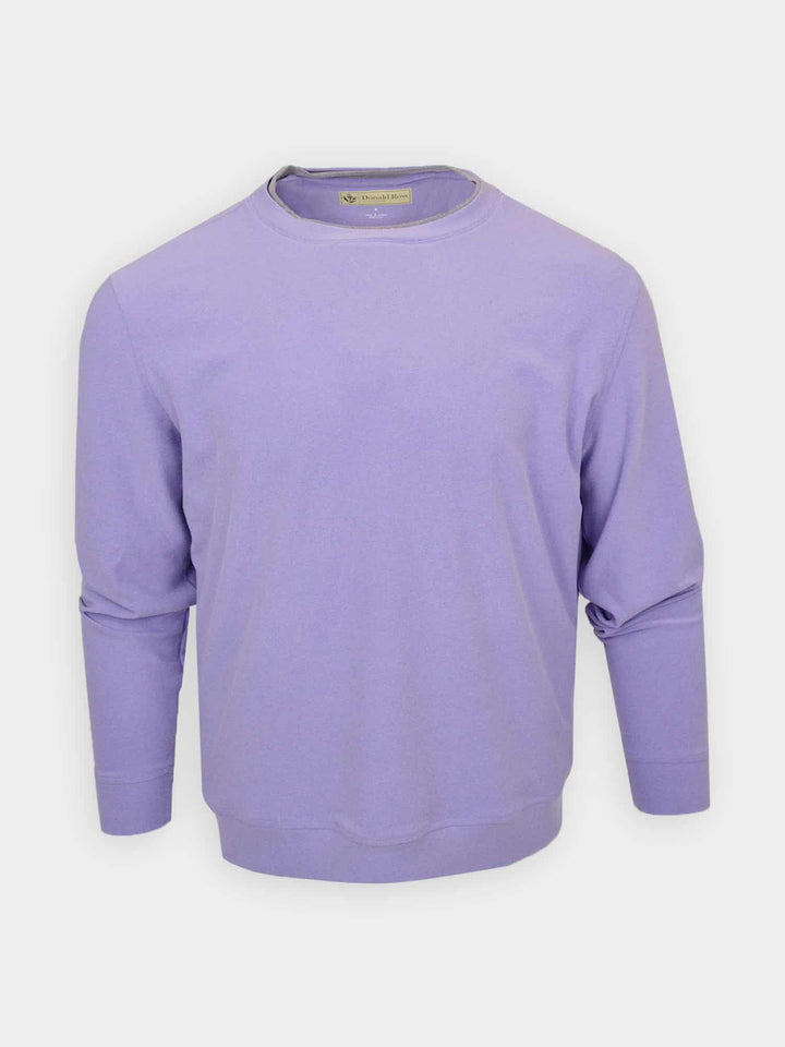 Donald Ross Mens Classic Fit Year Rounder Crewneck - HEATHER/LILAC