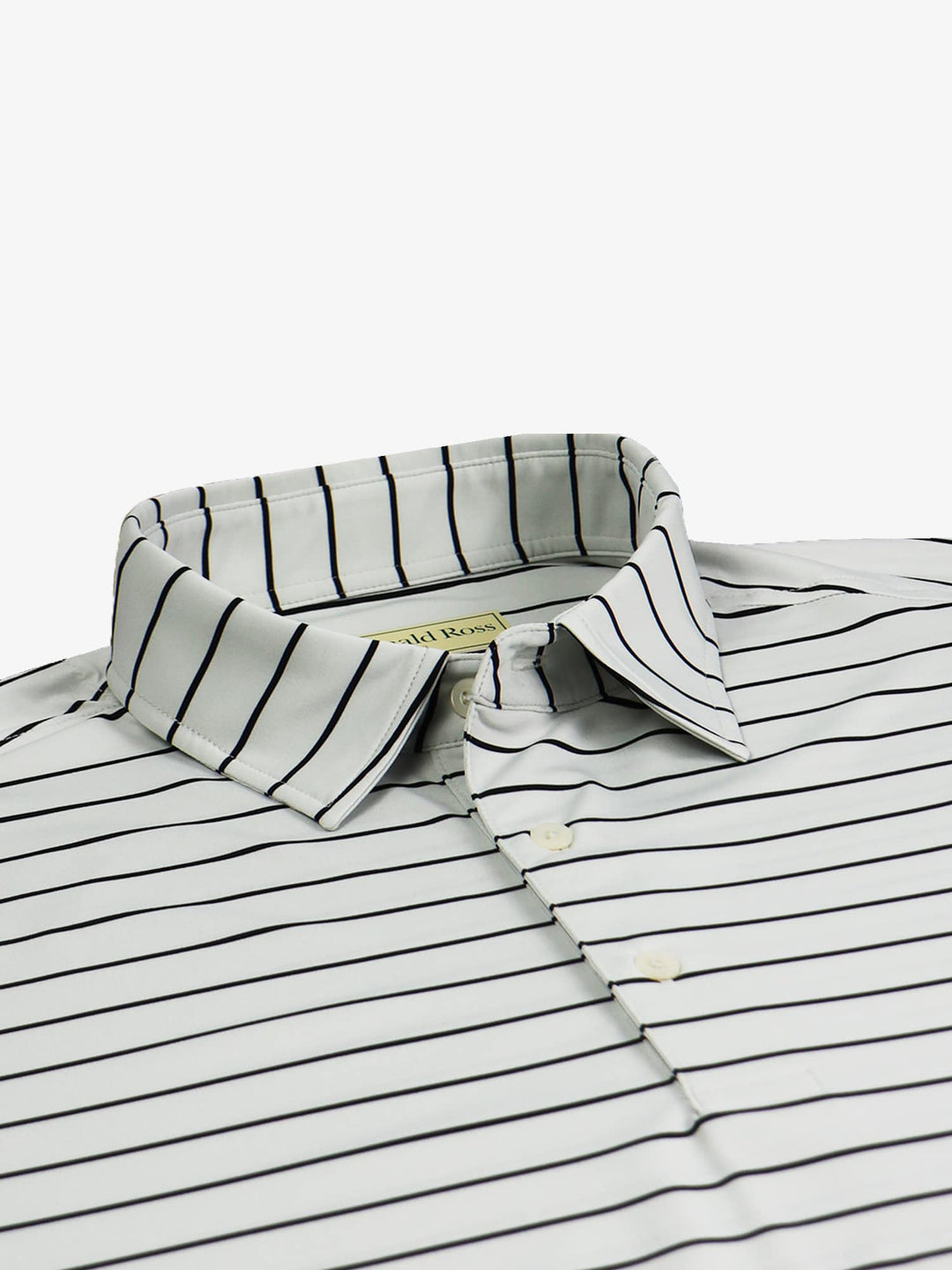 Donald Ross Mens Chalk Stripe Jersey Polo - OYSTER / BLACK - Golf Anything Canada