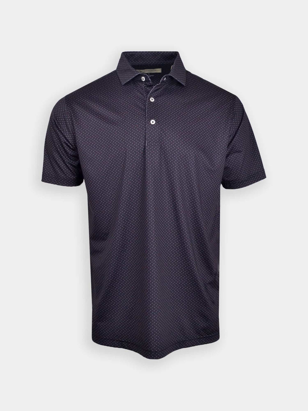 Donald Ross Classic Fit Mens Short Sleeve Tri-Dot Print Polo - BLACK/SANGRIA/ICE LAKE