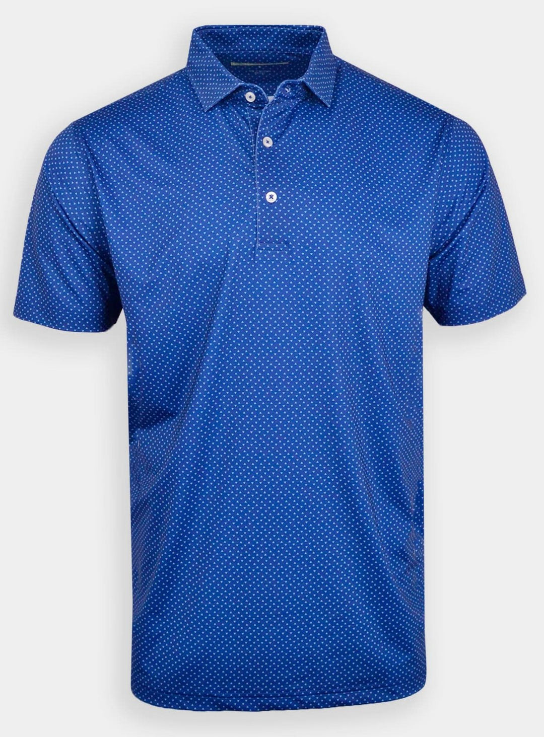 Donald Ross Classic Fit Mens Short Sleeve Tri-Dot Print Polo - NAVY/SEASIDE/WHITE