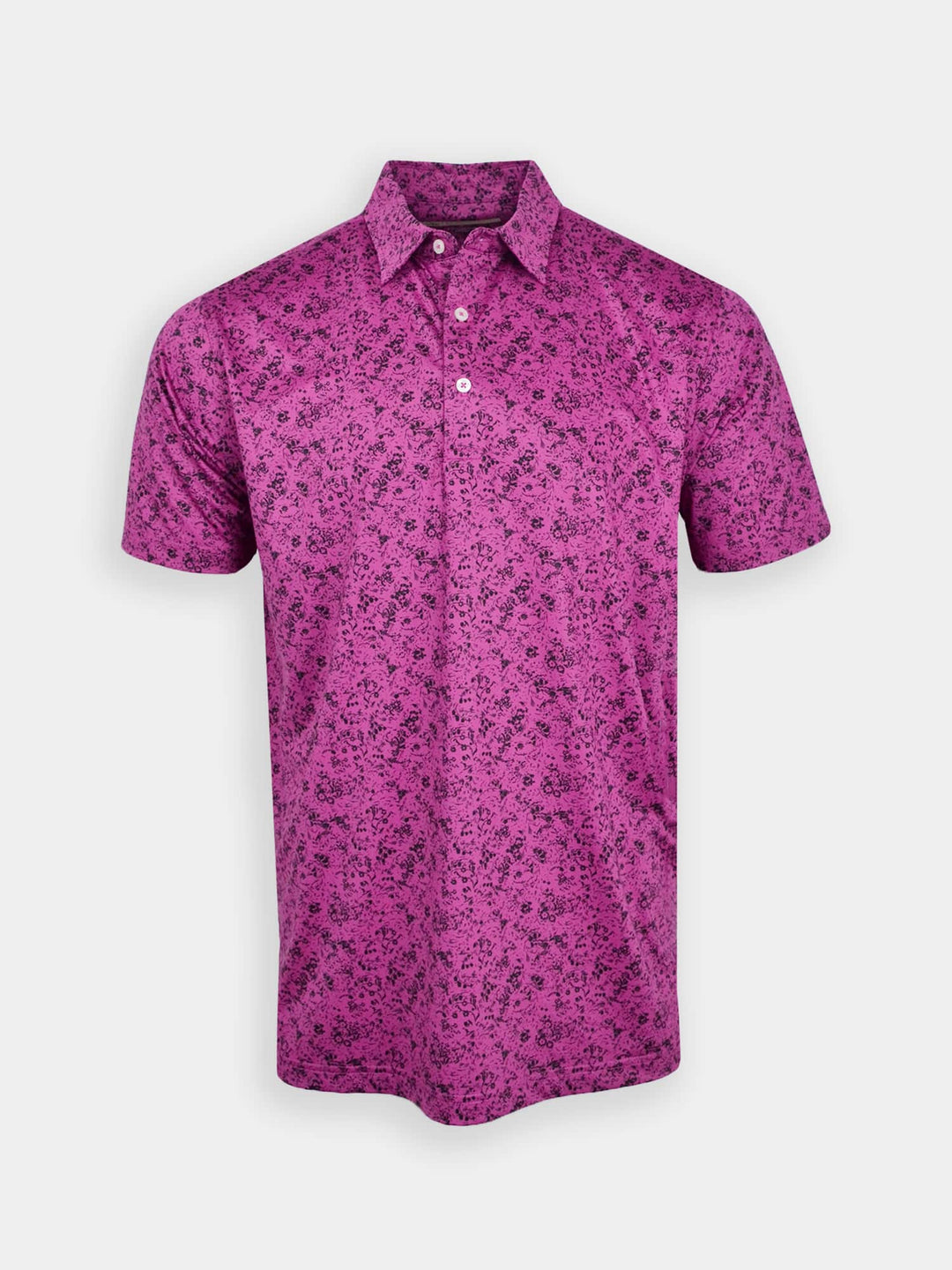 Donald Ross Classic Fit Mens Flowers in the Wind Polo - SANGRIA/BLACK