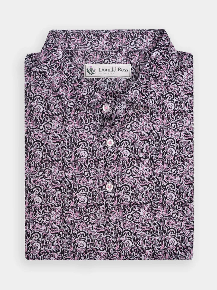 Donald Ross Mens Classic Fit BOCA Polo - WHITE / PINK