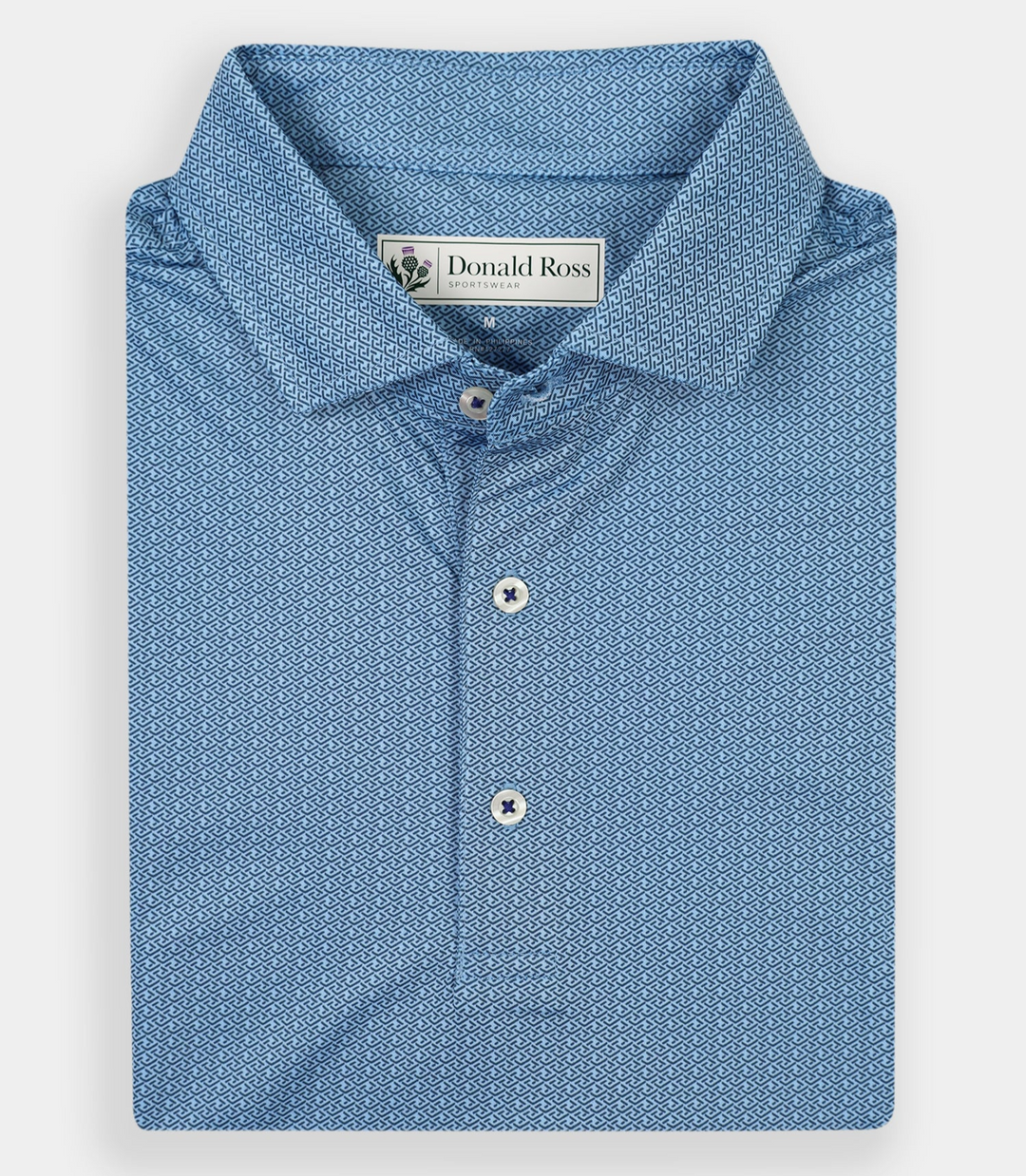 Donald Ross Mens Classic Fit WAYLAND Polo - NEPTUNE / DENIM
