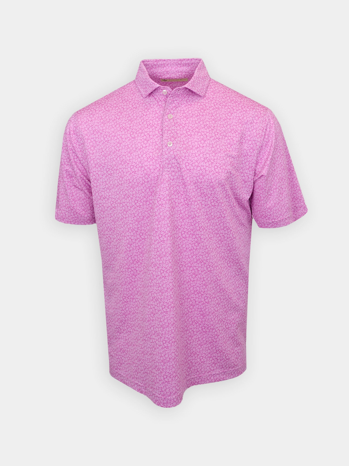 Donald Ross Mens Classic Fit Print Polo - MULBERRY