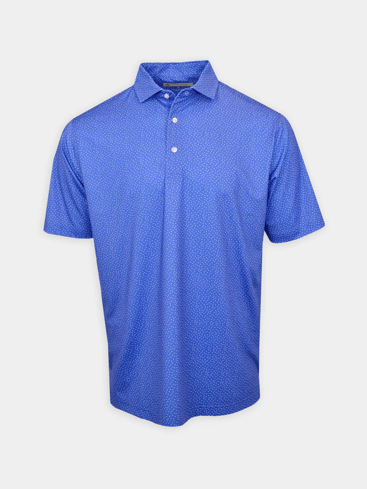 Donald Ross Mens Classic Fit Watermelon Seeds Print Polo - LAPIS WHITE