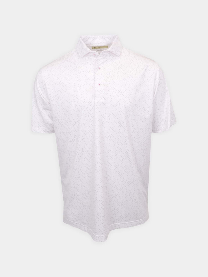 Donald Ross Mens Classic Fit Watermelon Seeds Print Polo - WHITE MULBERRY