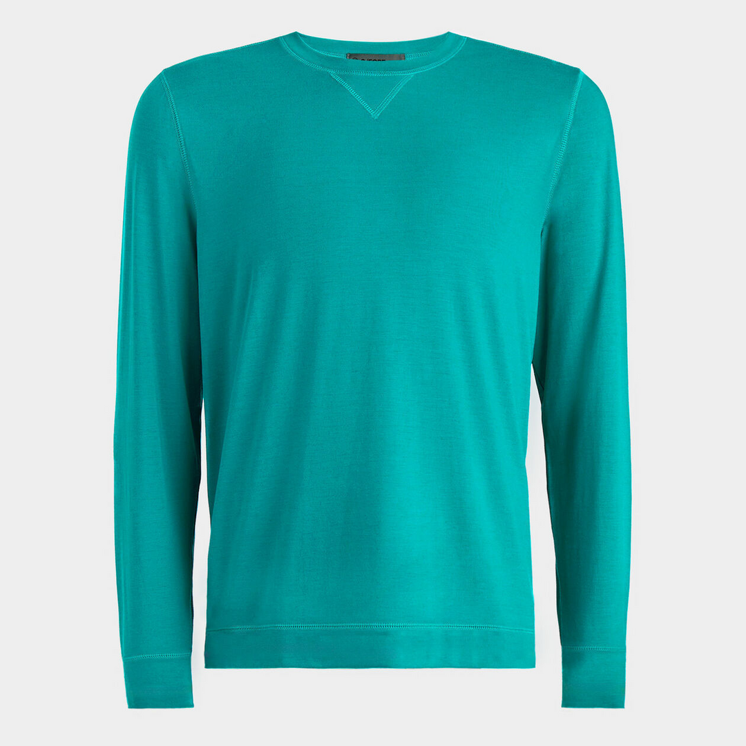 G/FORE MENS LUXE CREWNECK MID LAYER - EMERALD