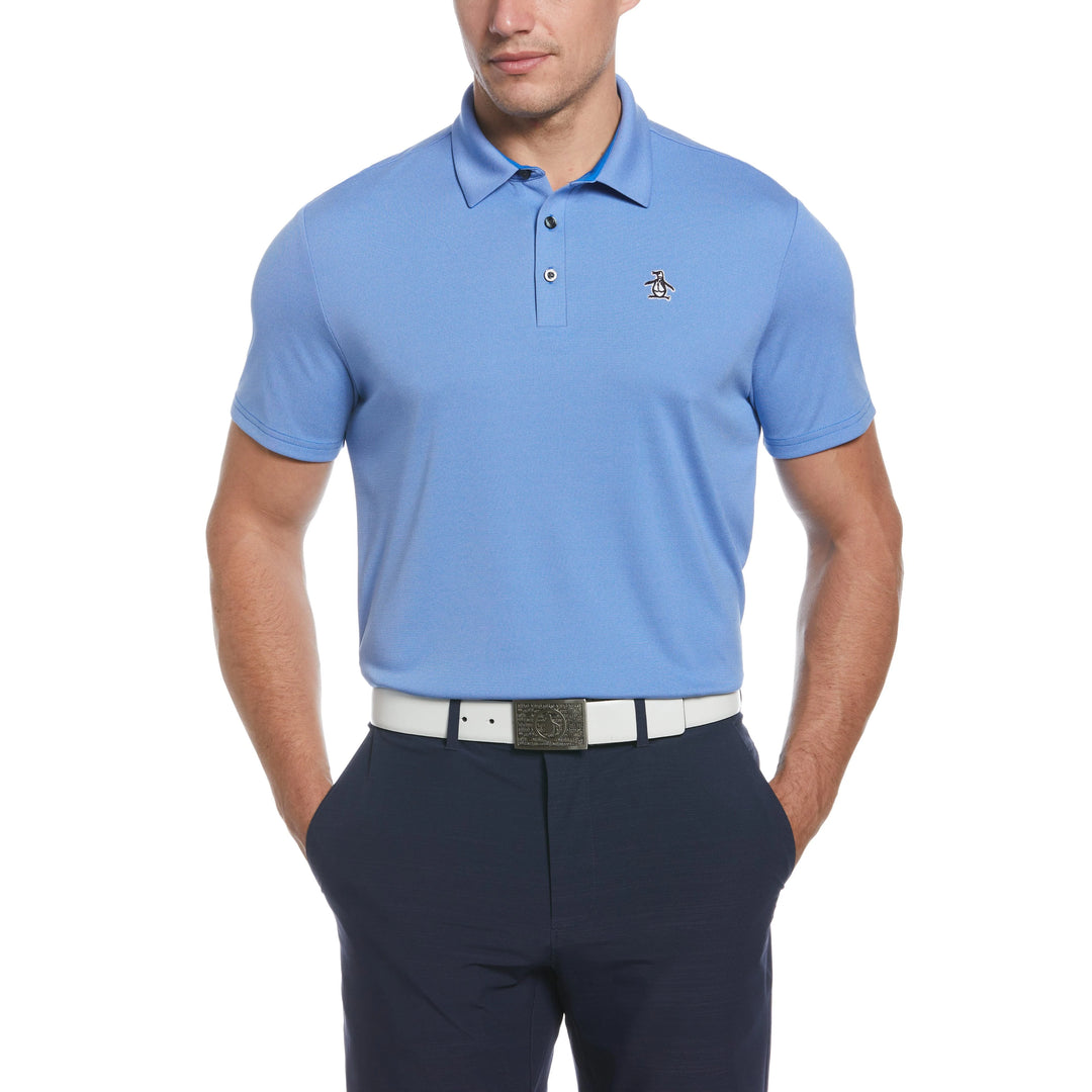 Original Penguin Mens Eco Oxford Performance Polo - BLUE TATTOO - Golf Anything Canada