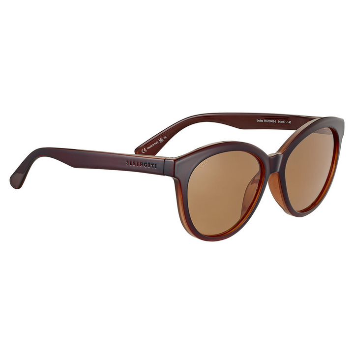 Serengeti ENDEE Cat Eye Polarized Sunglasses - Shiny Brown Spray