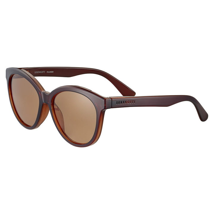 Serengeti ENDEE Cat Eye Polarized Sunglasses - Shiny Brown Spray