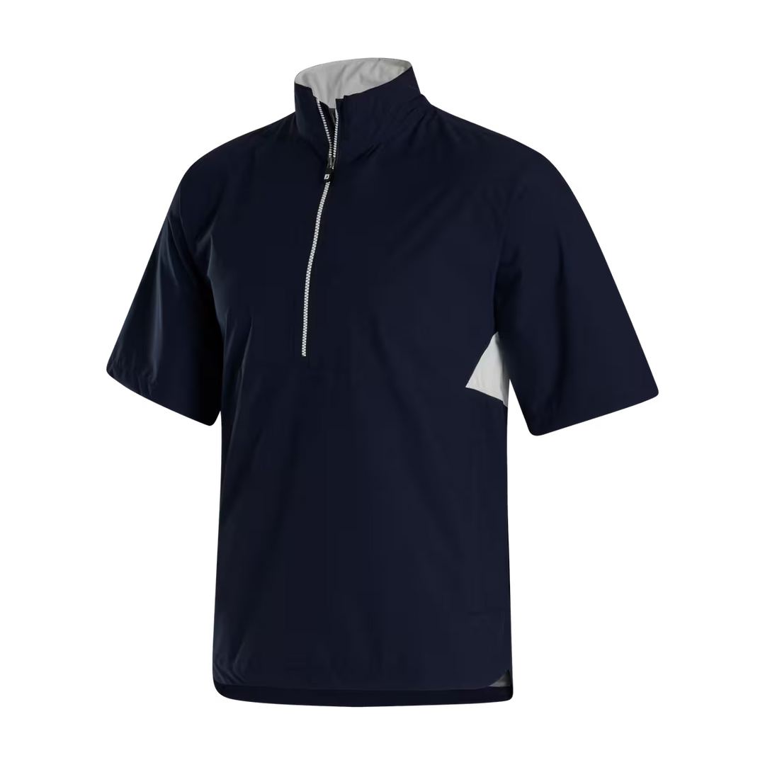 Footjoy Men's HydroLite X Short Sleeve Rain Shirt - NAVY / WHITE