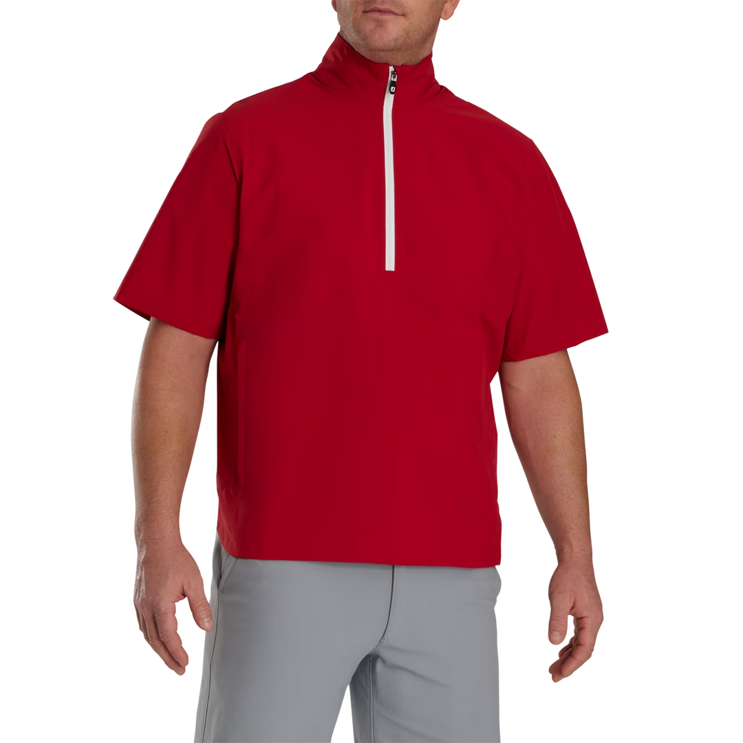 Footjoy Men s HydroLite X Short Sleeve Rain Shirt DARK RED