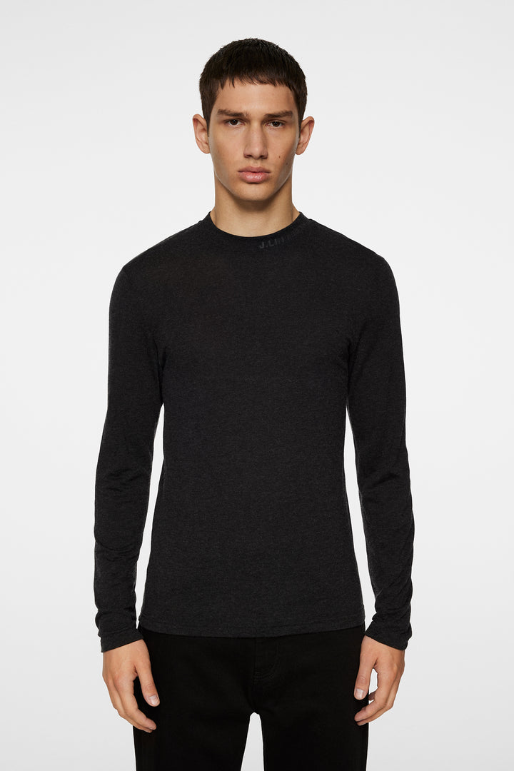 J.Lindeberg Men'sArnie Long Sleeve T-shirt - DARK GREY MELANGE
