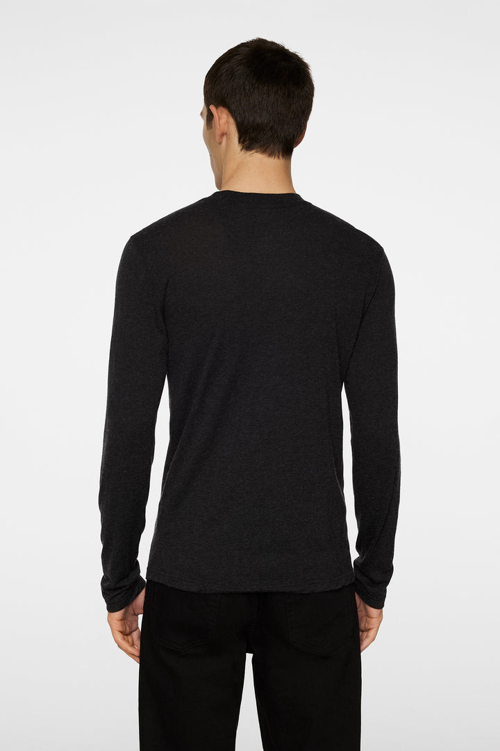 J.Lindeberg Men'sArnie Long Sleeve T-shirt - DARK GREY MELANGE