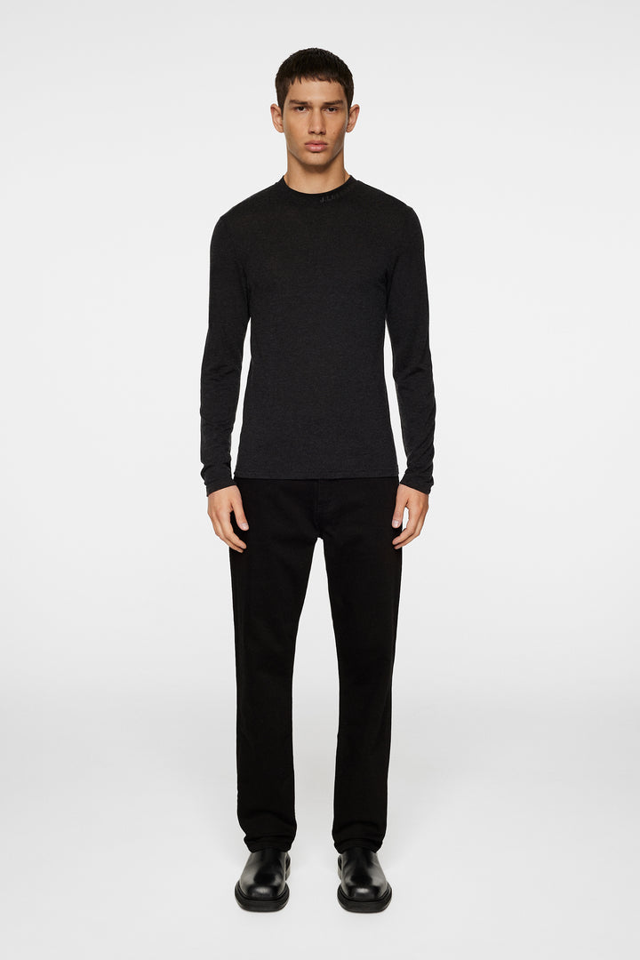 J.Lindeberg Men'sArnie Long Sleeve T-shirt - DARK GREY MELANGE