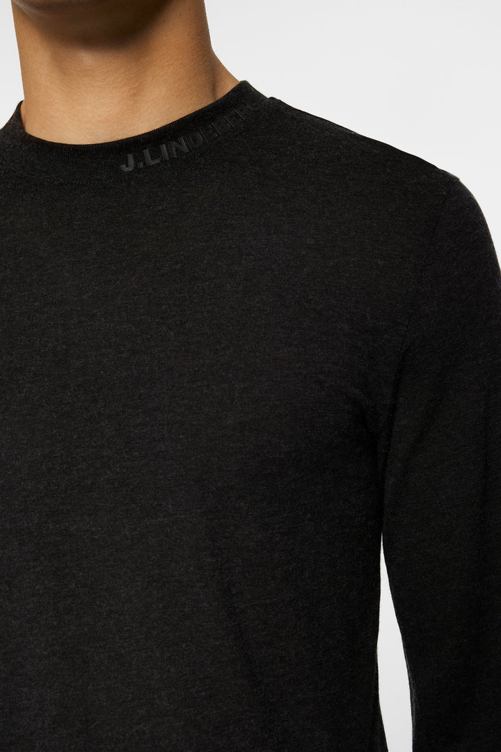 J.Lindeberg Men'sArnie Long Sleeve T-shirt - DARK GREY MELANGE