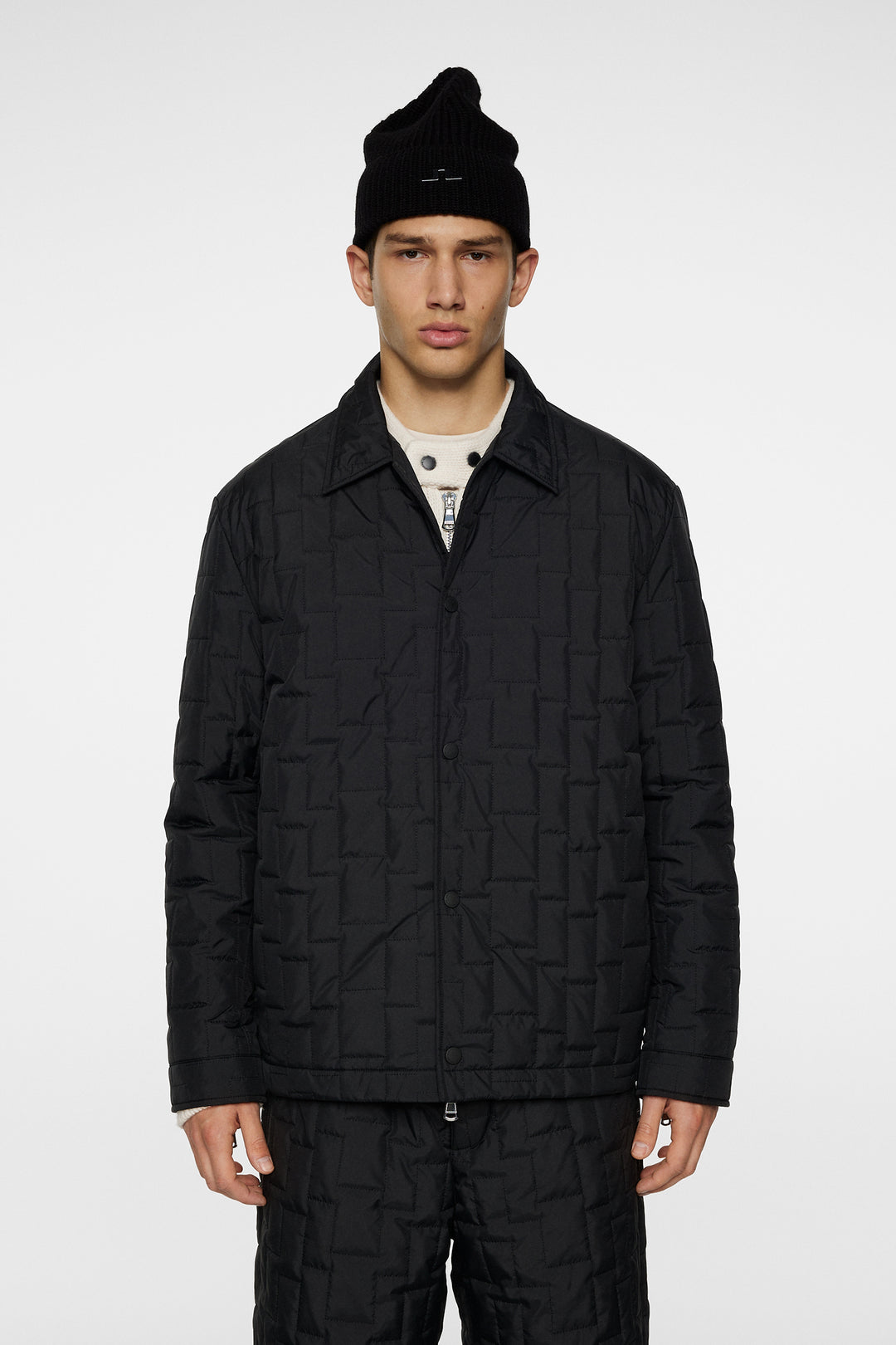 J.Lindeberg Men's Tibor Tech Quilted Overshirt - BLACK